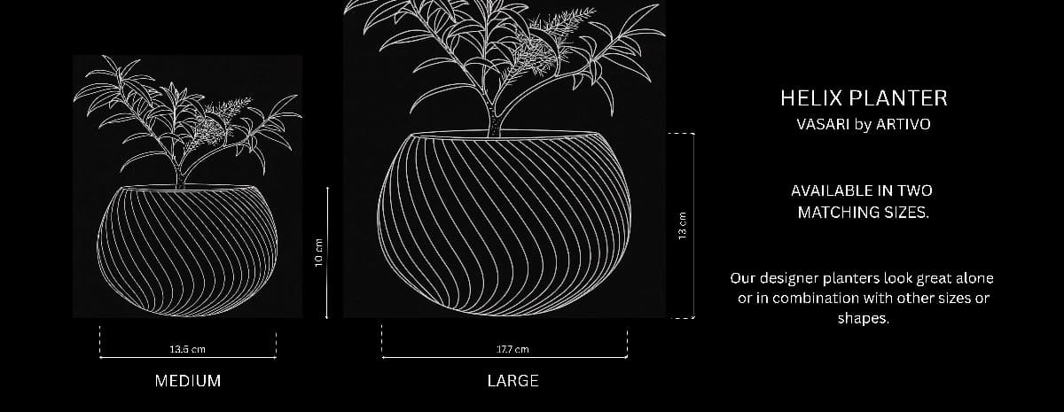 Helix Planter size reference